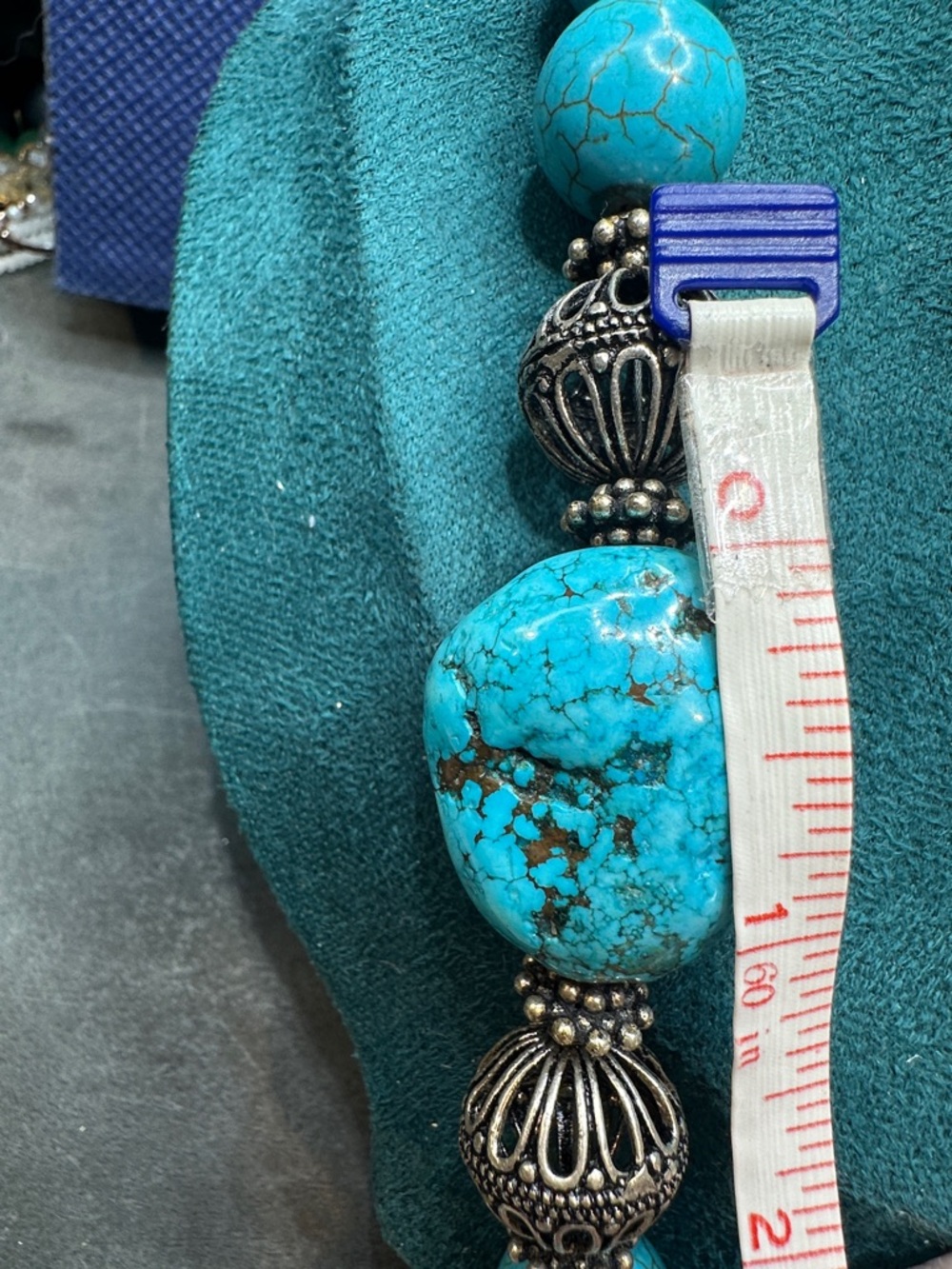Southwestern Style Blue Gemstone Necklace - Picture 7 of 8